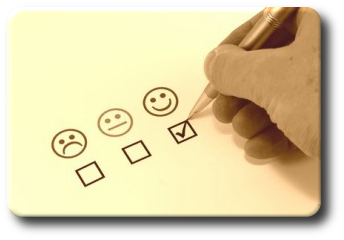 Client satisfaction evaluation with a rating scale, representing professional investigative service quality